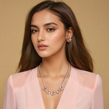 Ayena Necklace Set - Pink - Glitterati Collection