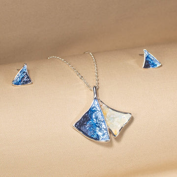 Azul Fan Pendant Set-Edgy Collection