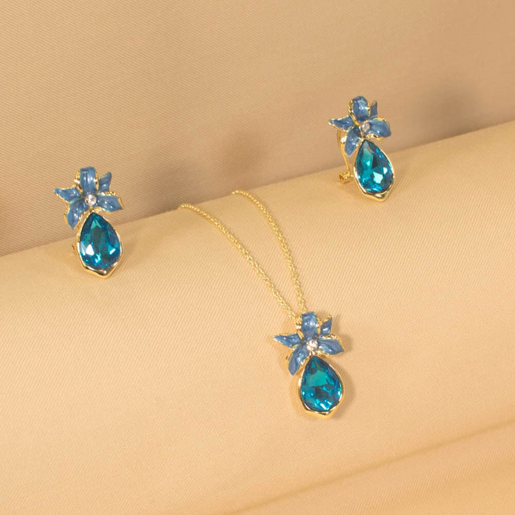 Azure Bloom Pendant Set - Minima Collection