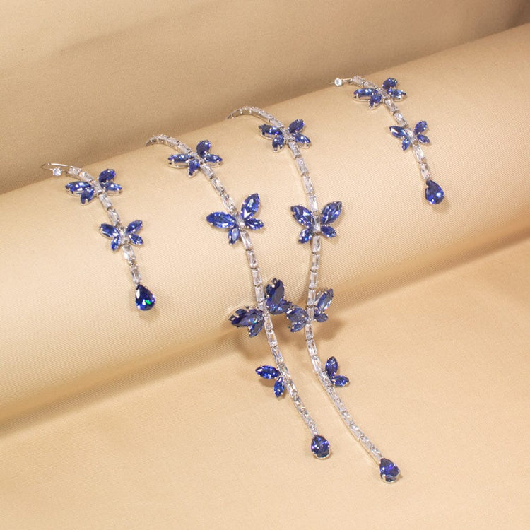 Azure Flutter Necklace Set-Glitterati Collection