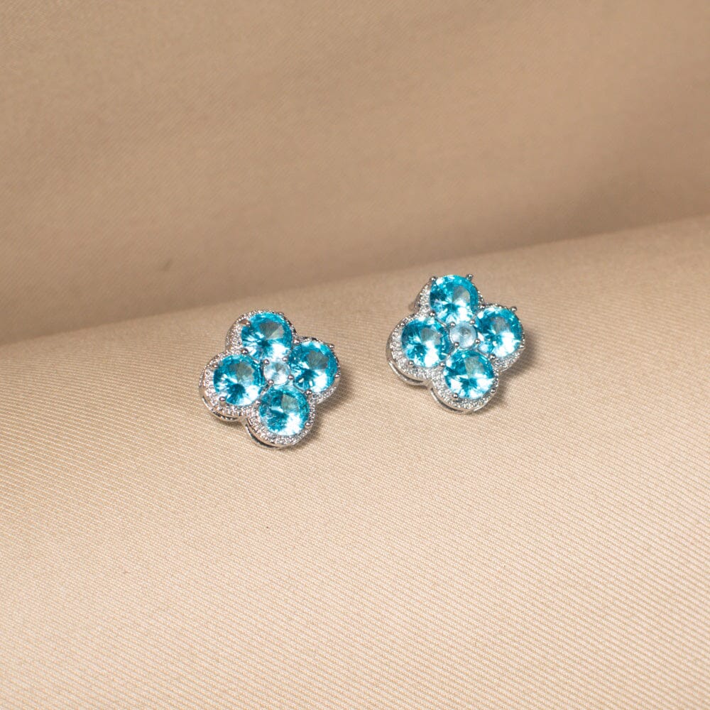 Azure Luck Clover Studs
