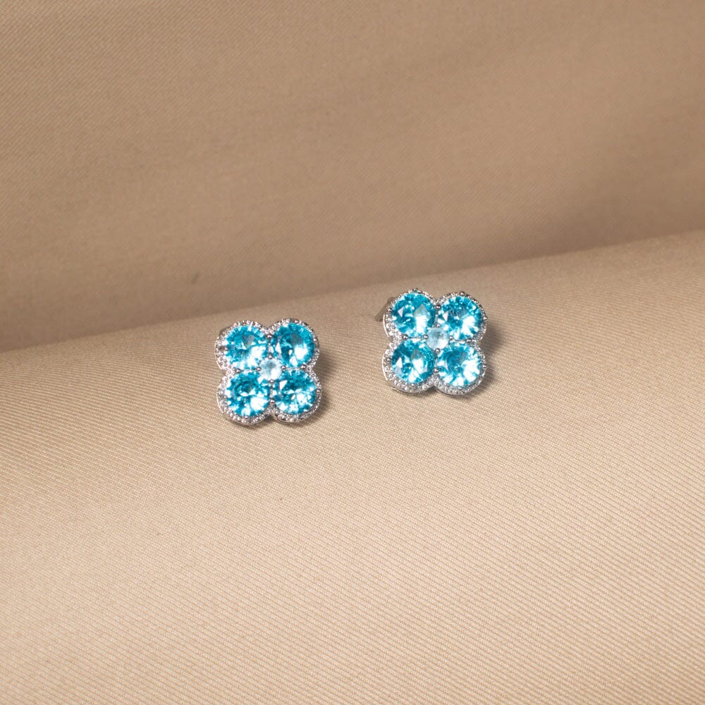 Azure Luck Clover Studs