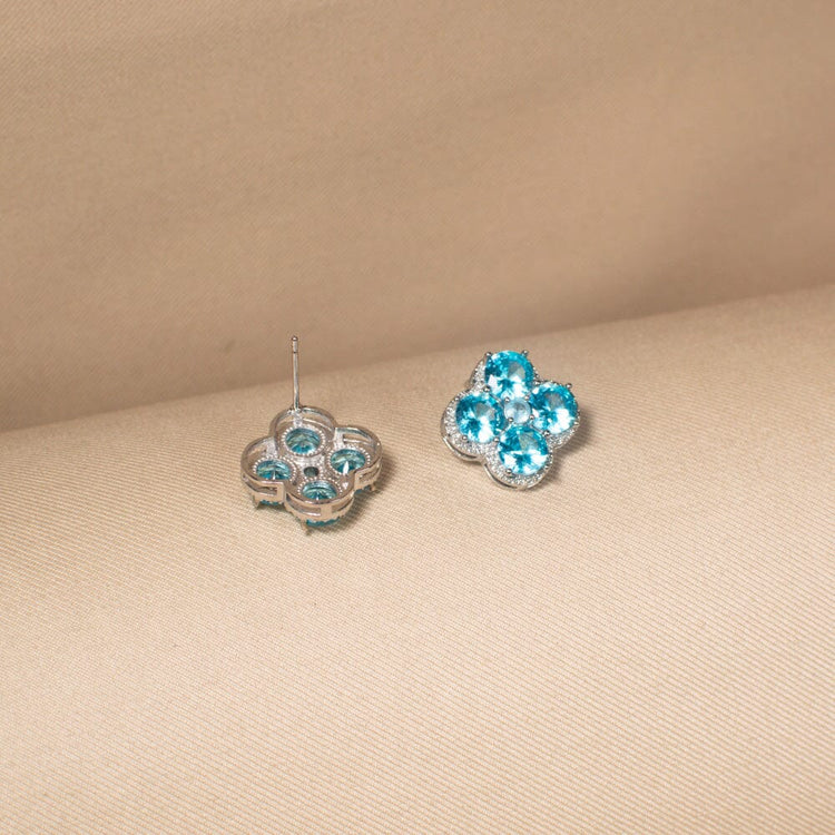 Azure Luck Clover Studs