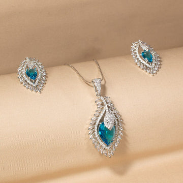 Azure Zenith Pendant Set-Edgy Collection