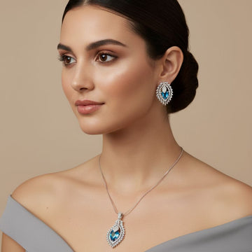 Azure Zenith Pendant Set-Edgy Collection