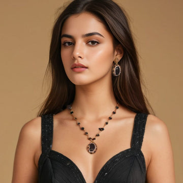 Black Muse Necklace Set- Pratha Collection