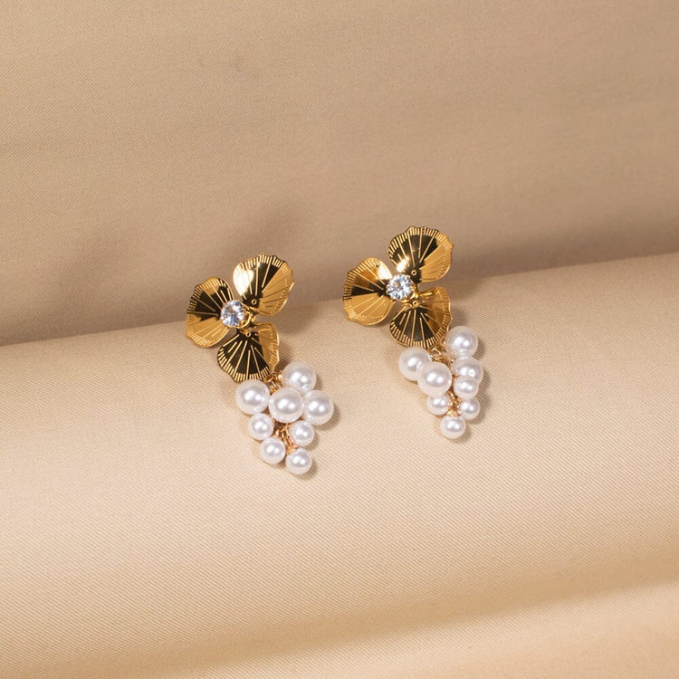Flourish Pearl Earrings - Edgy Collection