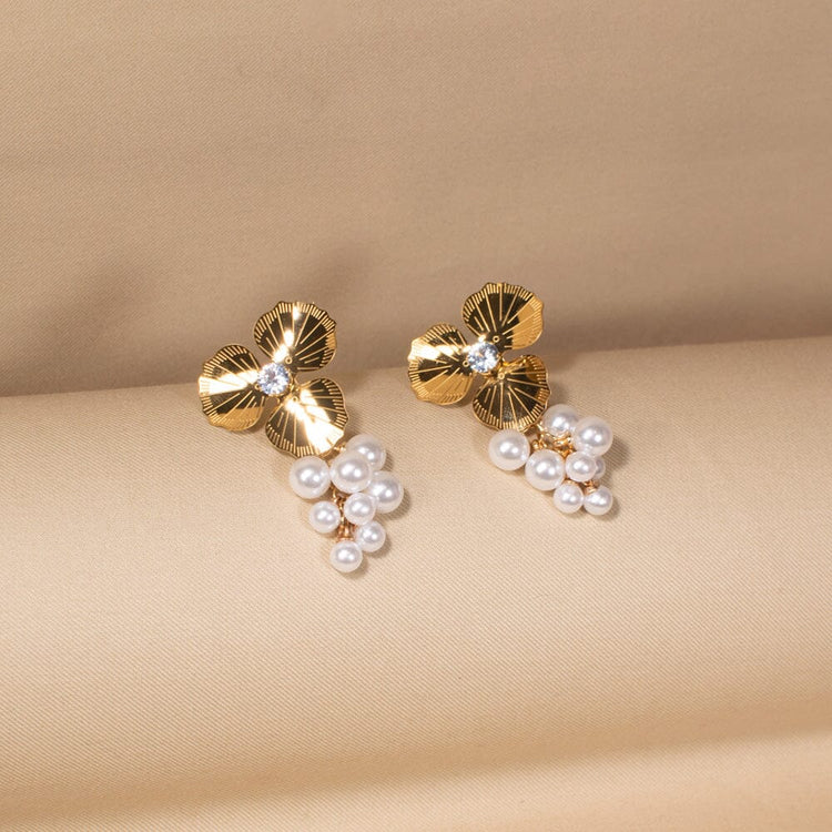 Flourish Pearl Earrings - Edgy Collection