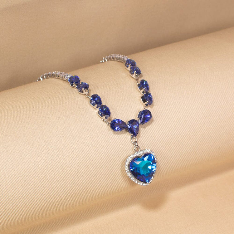 Blue Amour Necklace Set-Glitterati Collection