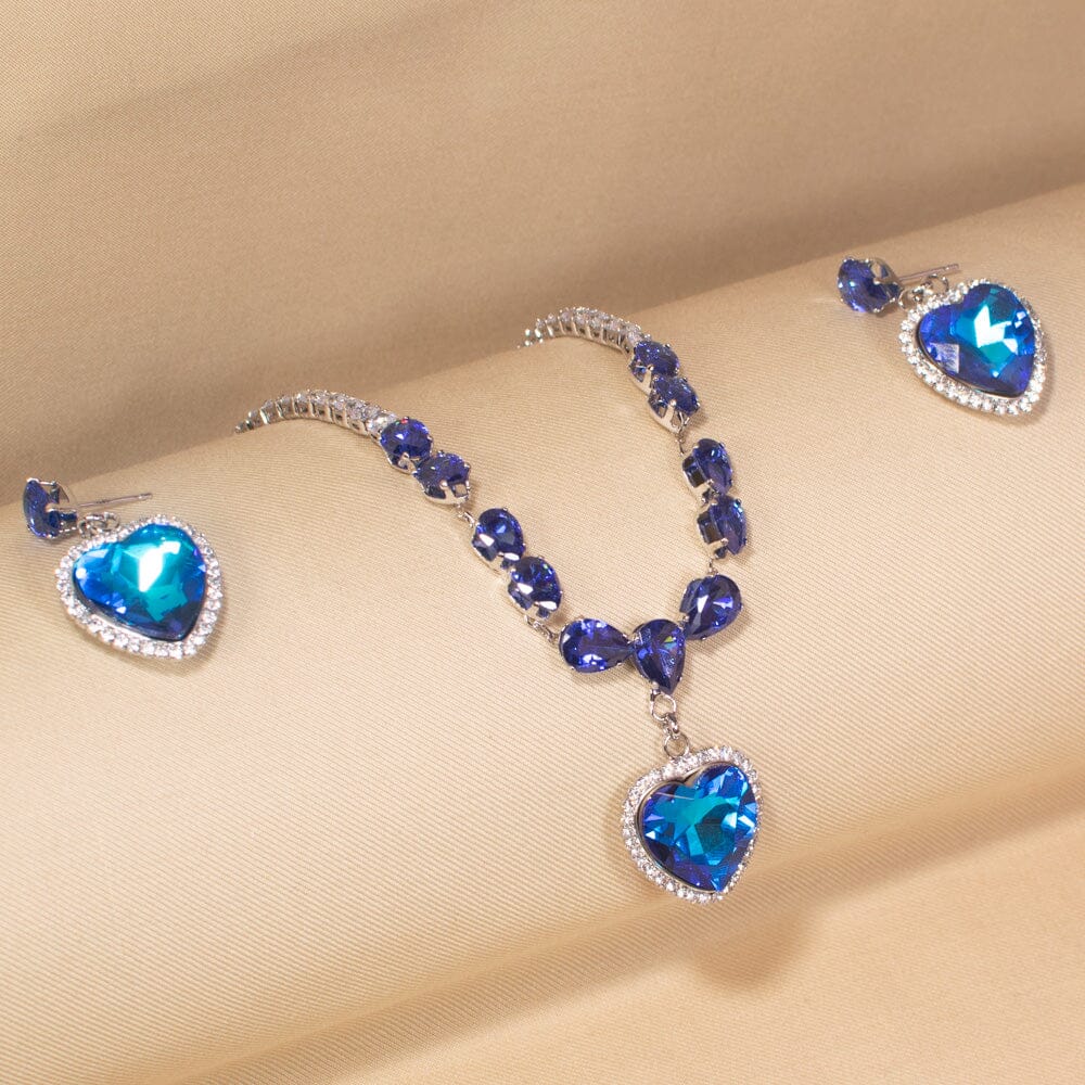 Blue Amour Necklace Set-Glitterati Collection