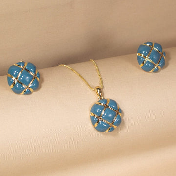 Blue Lattice Pendant Set