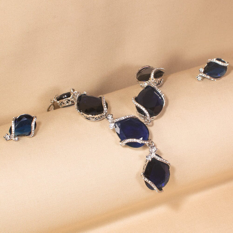 Blue Ocean Statement Necklace Set