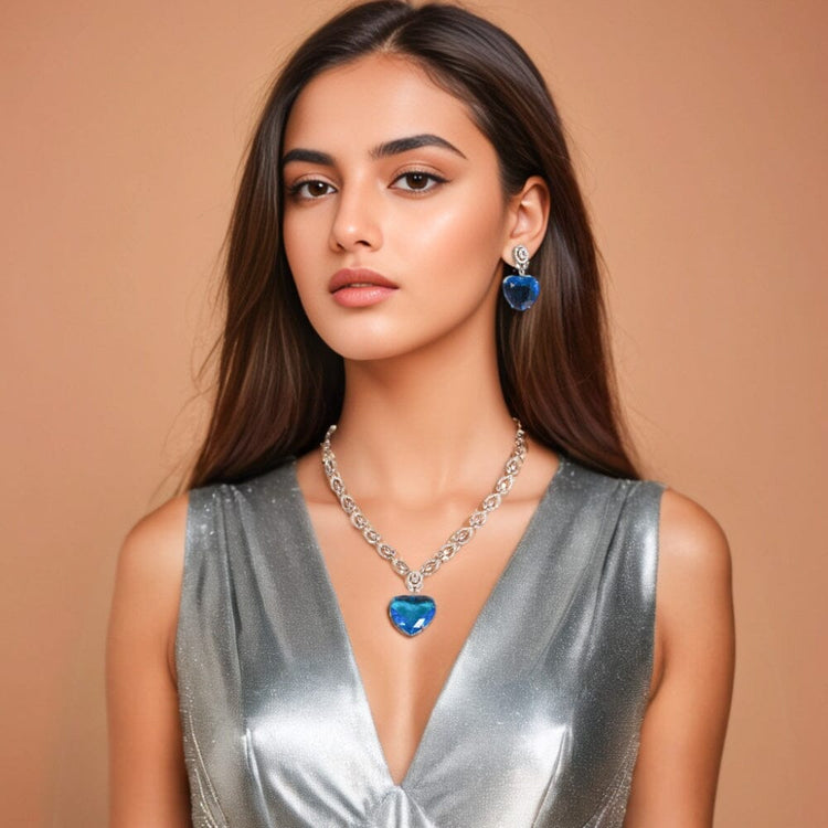 Blue Royale Statement Necklace Set