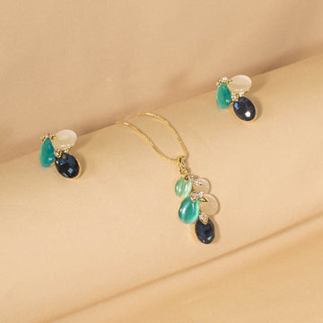 Blue Tide Pendant Set - Blue - Edgy Collection