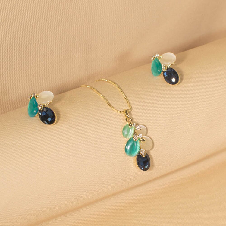 Blue Tide Pendant Set - Blue - Edgy Collection