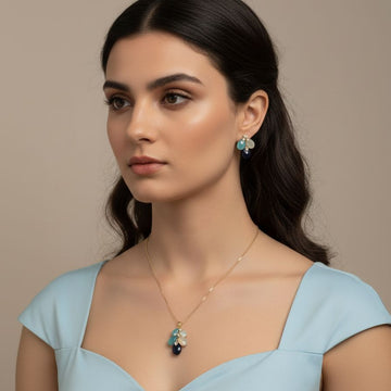 Blue Tide Pendant Set - Blue - Edgy Collection