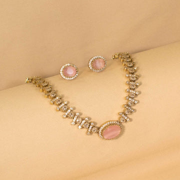 Blush Bloom Necklace Set - Glitterati Collection