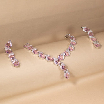 Blush Cascade Necklace Set - Edgy Collection