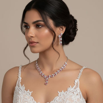 Blush Cascade Necklace Set - Edgy Collection