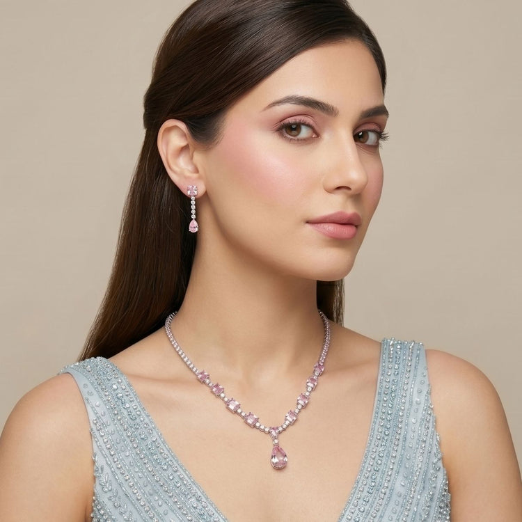 Blush Cascade Necklace Set