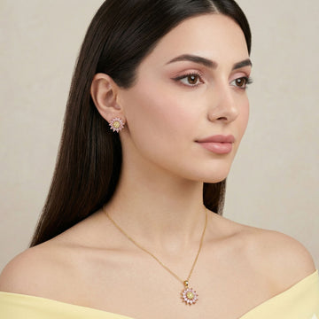 Blushing Dahlia Pendant Set