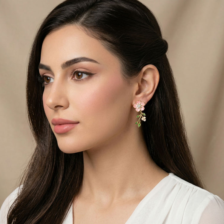 Blushing Flora Branch Earrings