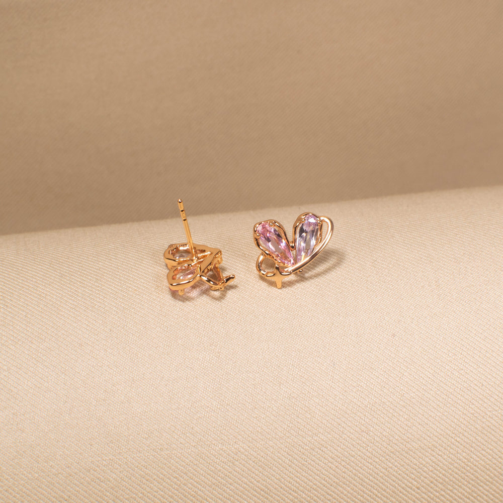 Blushing Heart Cluster Studs