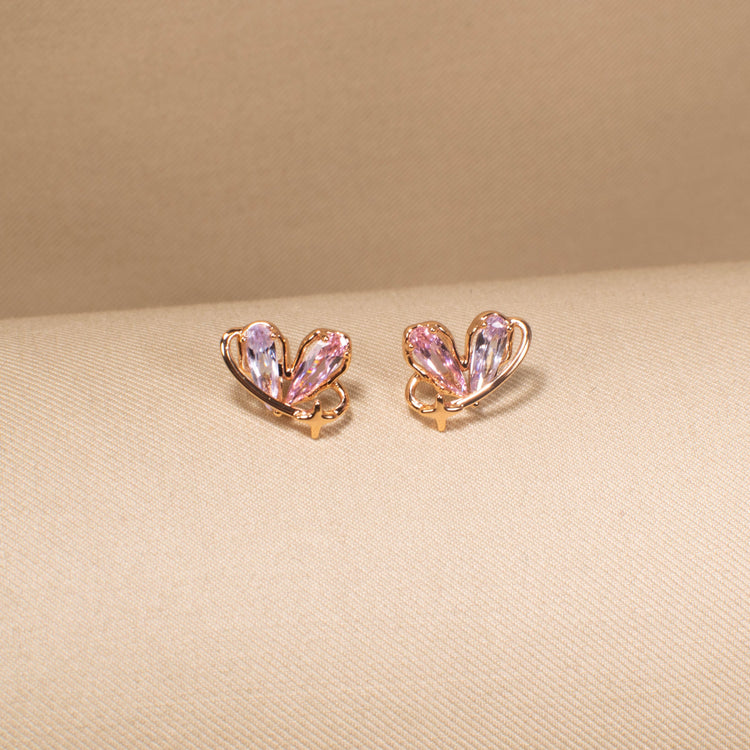 Blushing Heart Cluster Studs