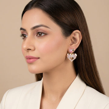 Blushing Heart Earrings