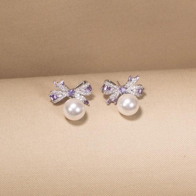 Bow-tiful Pearl Sparkle Earrings