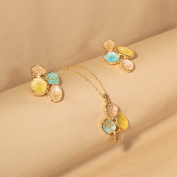 Bubbles Pendant Set - Aqua Yellow - Edgy Collection