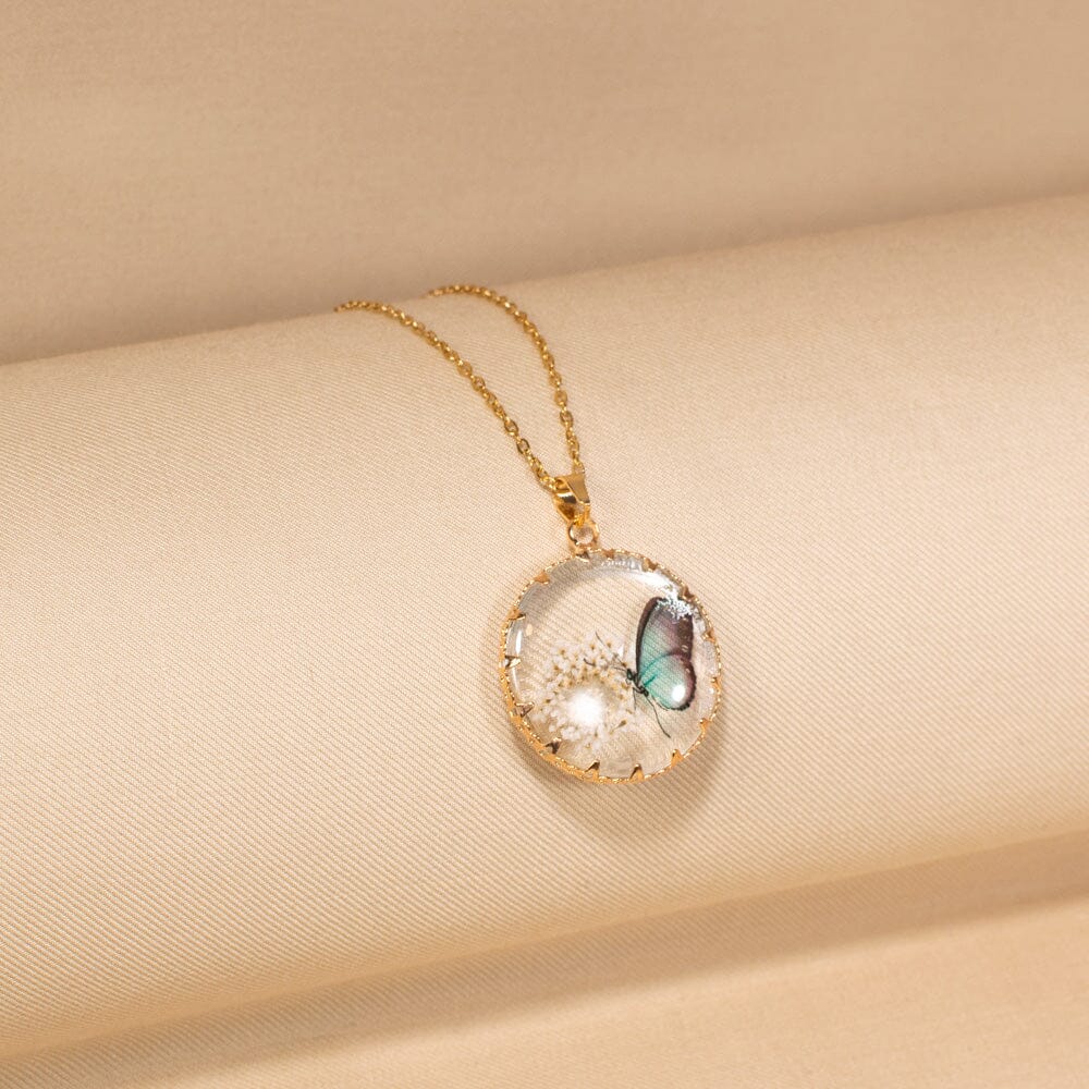Butterfly Garden Pendant Set-Blue-Nature Collection