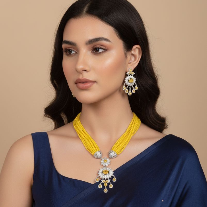 Canary Cascade Necklace Set