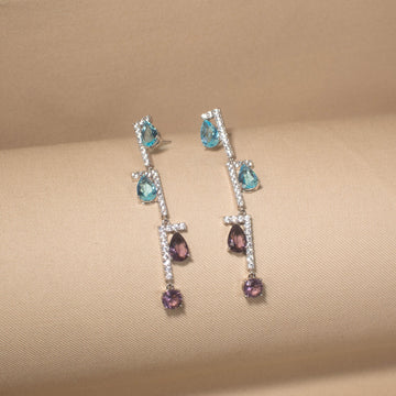 Cascade Crystal Tiered Earrings