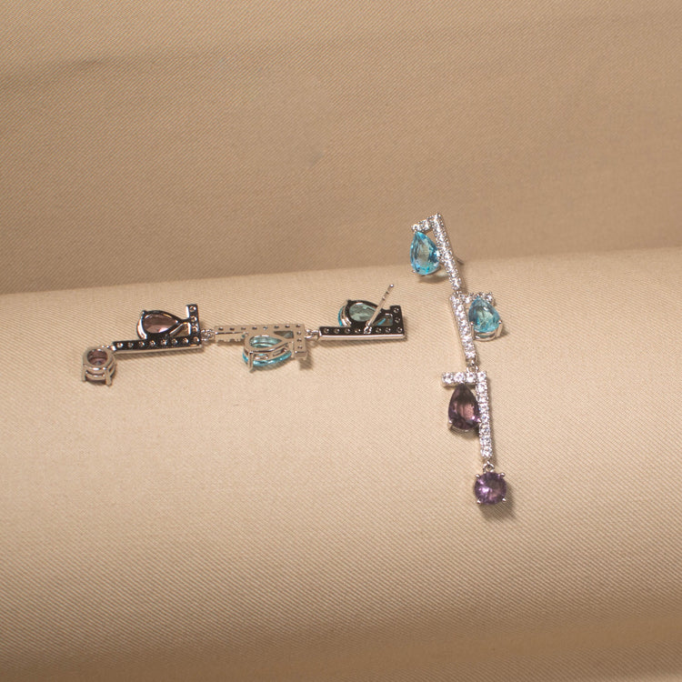 Cascade Crystal Tiered Earrings