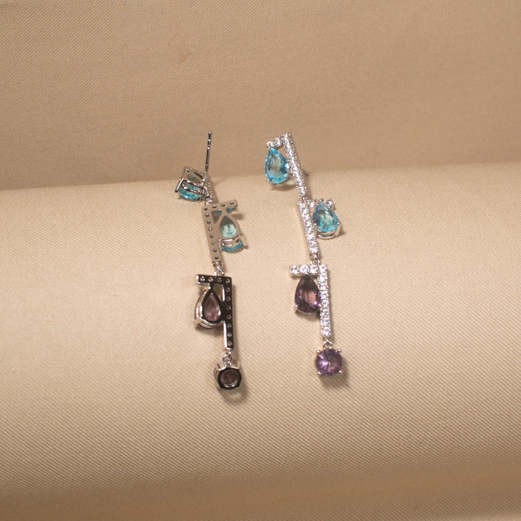 Cascade Crystal Tiered Earrings
