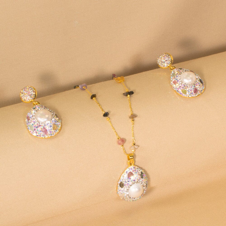 Celestial Drop Necklace Set - Pratha Collection