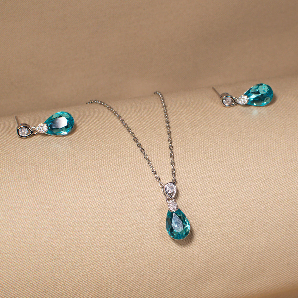 Celestial Teal Drop Pendant Set