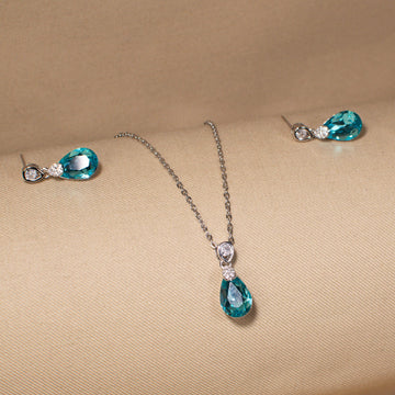 Celestial Teal Drop Pendant Set