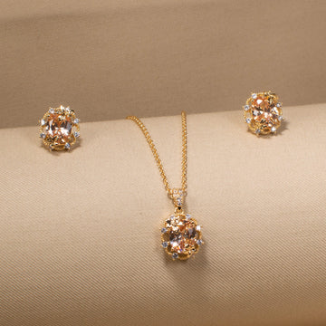 Champagne Cluster Pendant Set