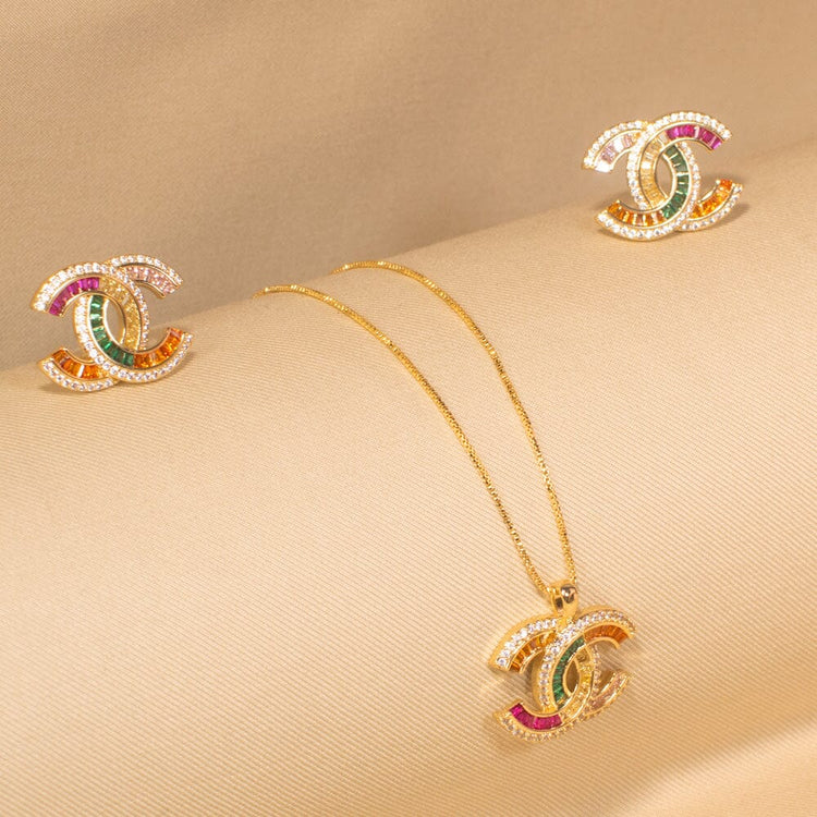 Chic Crescent Pendant Set - Raksha Bandhan Collection