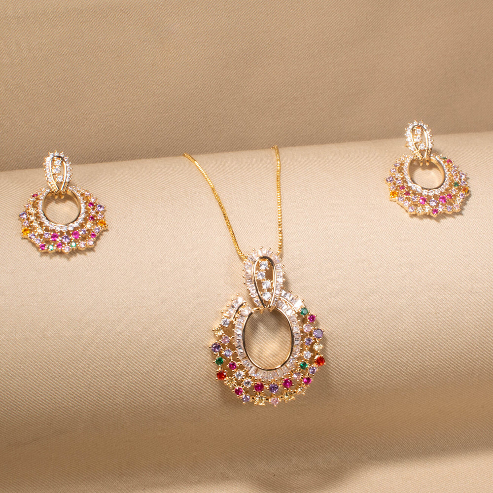 Chroma Crescent Pendant Set
