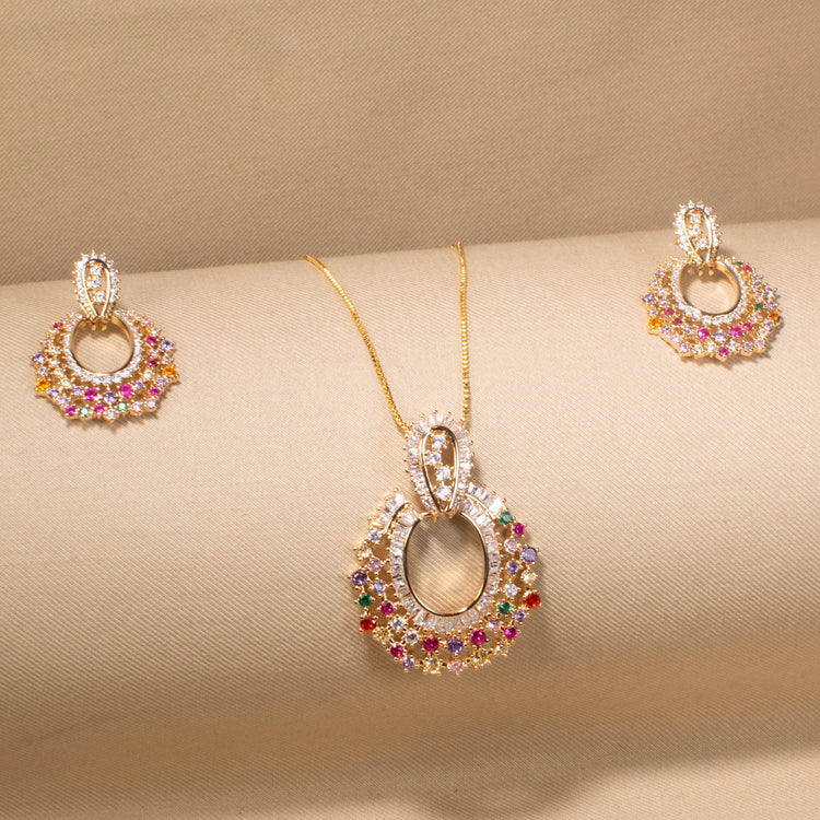 Chroma Crescent Pendant Set