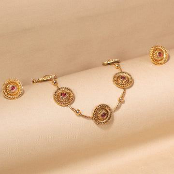 Cirra Necklace Set-Red-Budget Series