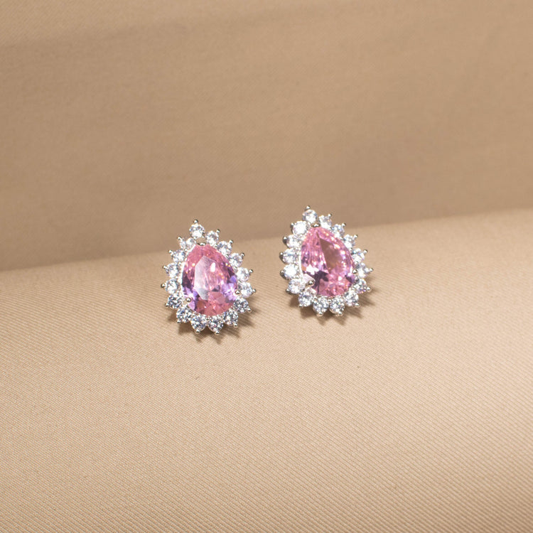 Classic Teardrop Elegance Pendant Set - Pink