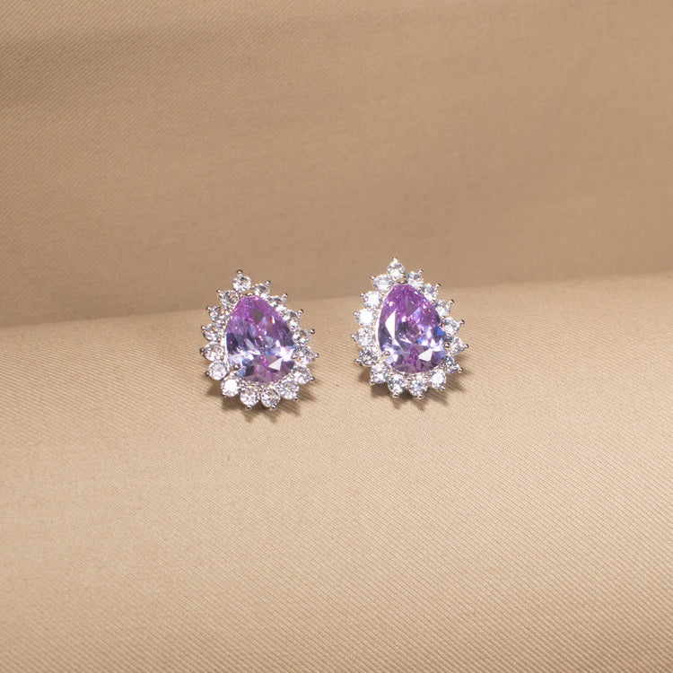 Classic Teardrop Elegance Pendant Set - Purple