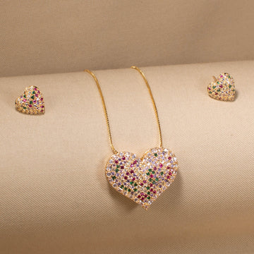 Confetti Heart Pendant Set