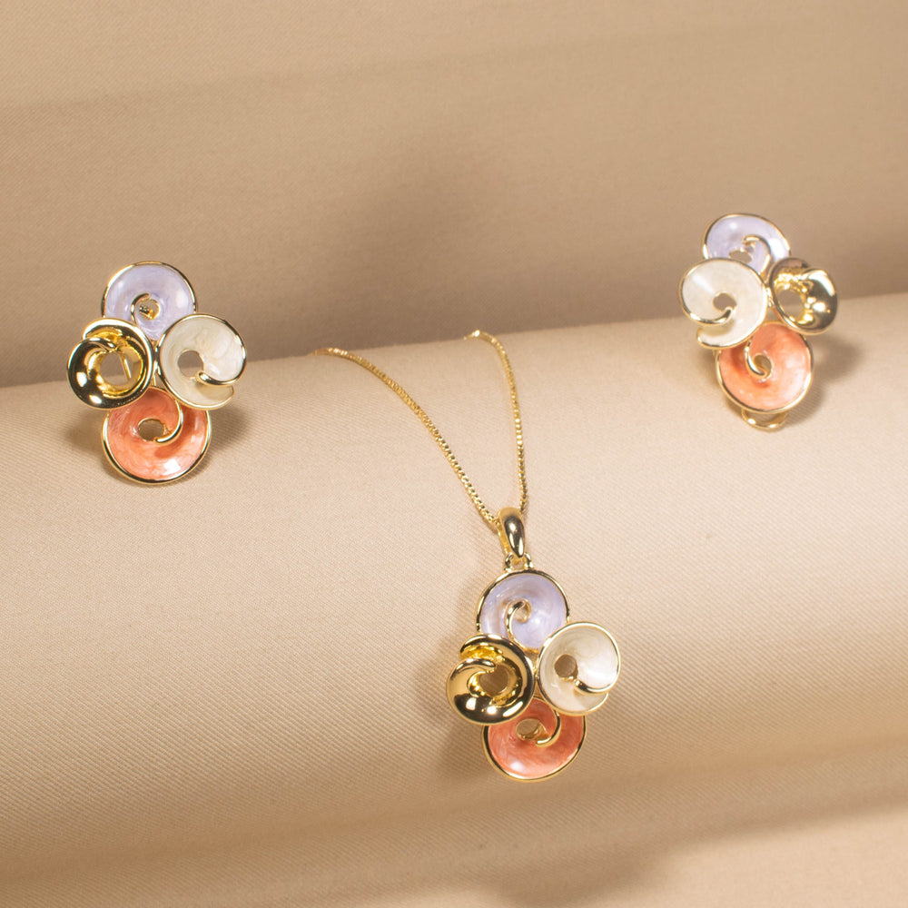 Coral Swirl Pendant Set