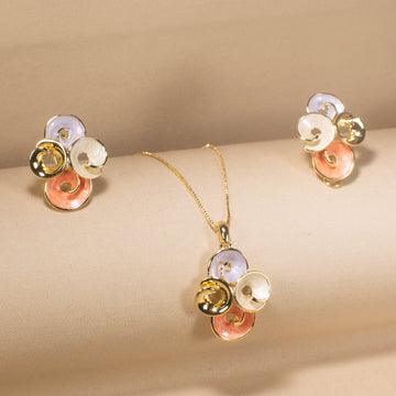 Coral Swirl Pendant Set
