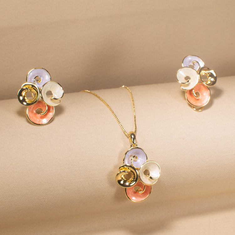 Coral Swirl Pendant Set